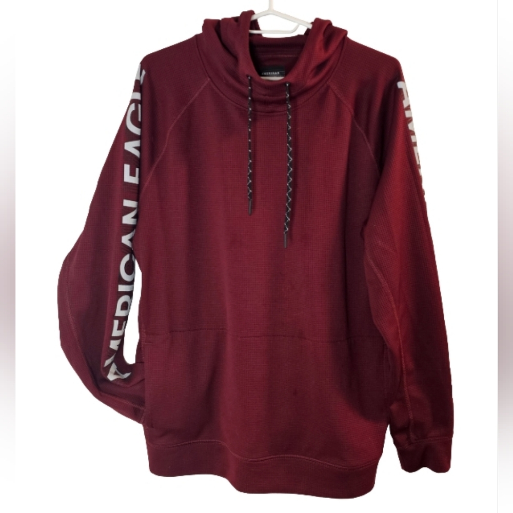 American Eagle Outfitters AEFlex Men's Size Large Maroon Pullover Hoodie